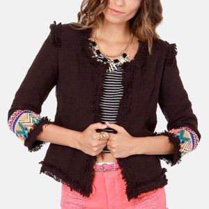 Billabong Women’s Lou Embroidered Black Jacket
